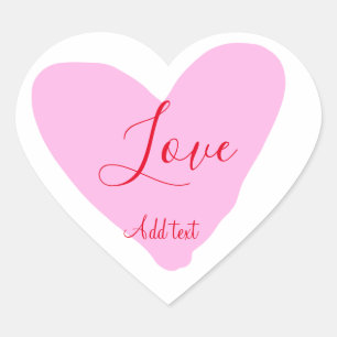 Pink heart love happy Valentine's day text red nam Sticker