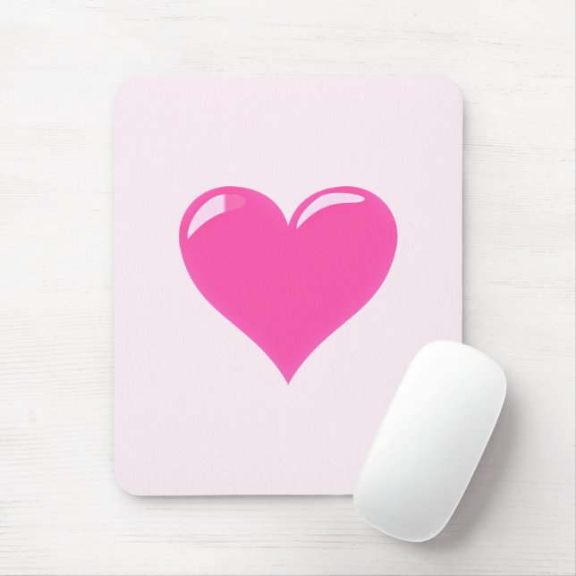 Pink Heart - Love Mouse Pad (With Mouse)