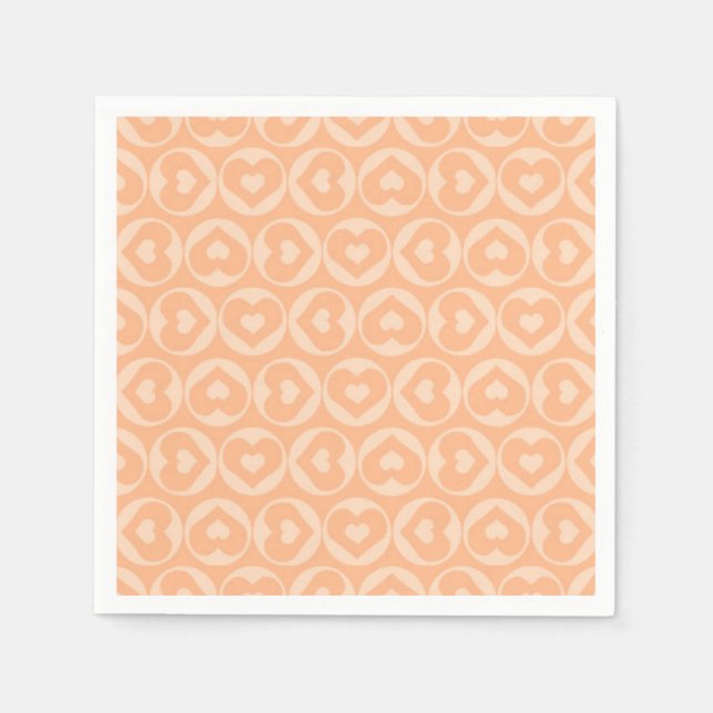 Pink Heart Love Pattern Valentine Napkin (Front)