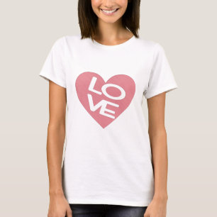 Pink heart love T-Shirt
