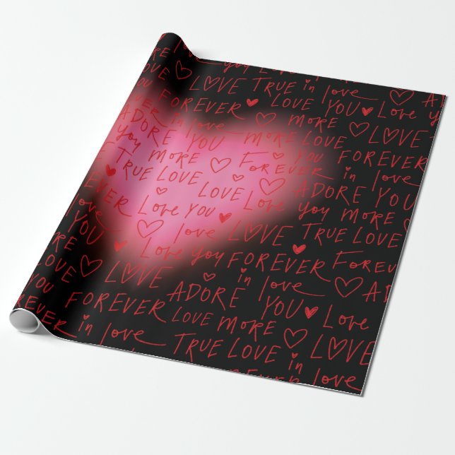 Pink Heart Love - Wrapping Paper (Unrolled)