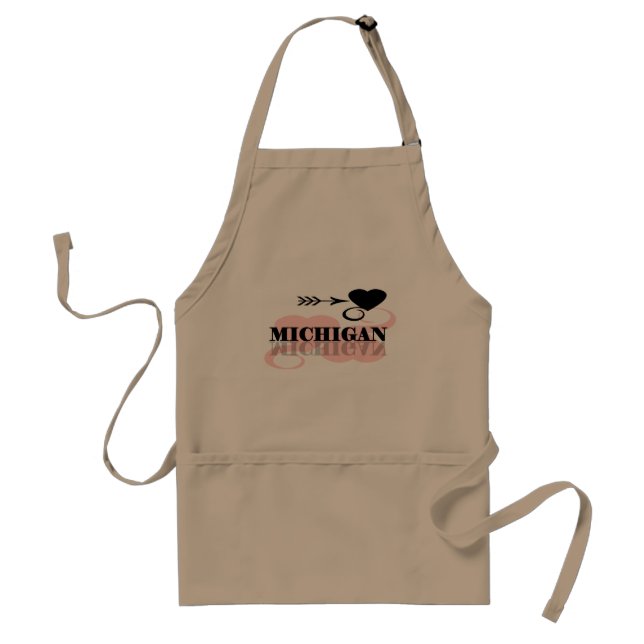 Pink Heart Michigan Standard Apron (Front)