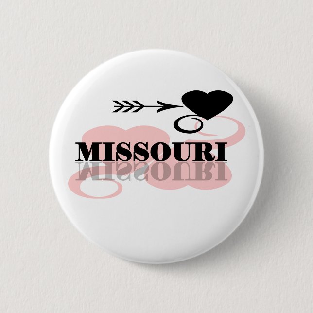 Pink Heart Missouri 6 Cm Round Badge (Front)