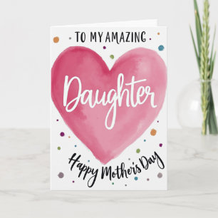 Pink Heart Mothers Day Design Card