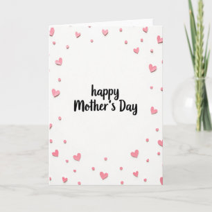 Pink Heart Mothers Day Message Card