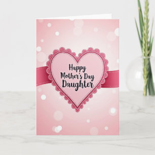 Pink Heart Mothers Love Card