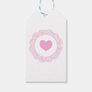 Pink heart motif gift tags