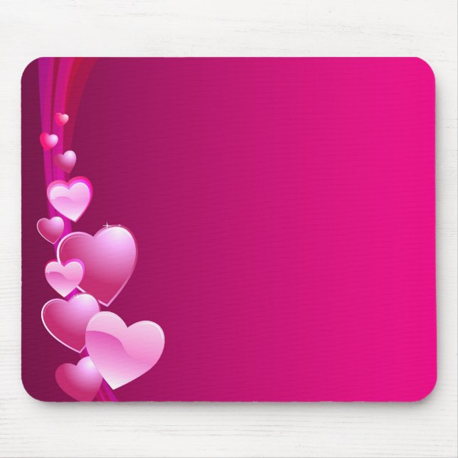 pink heart mouse pad (Front)
