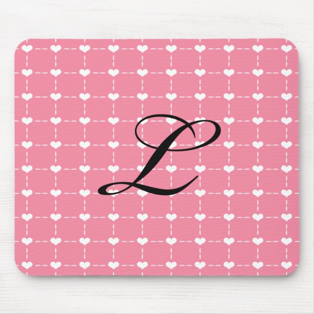Pink Heart Mousepad (Front)