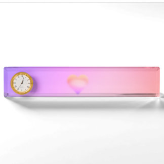 pink heart nameplate