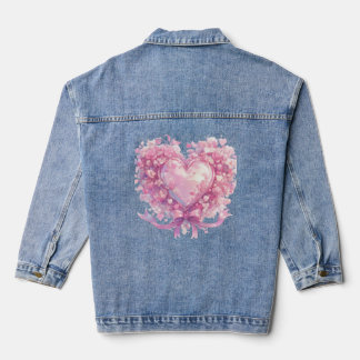Pink Heart of Love Denim Jacket
