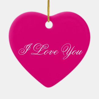 Pink Heart Ornament - I Love You