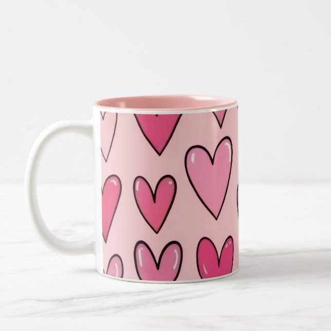 Pink Heart Overflow Mug | Pink (Left)