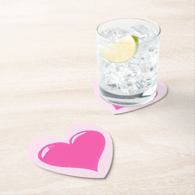 Pink Heart Paper Coaster (Insitu)