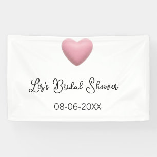 Pink heart pastel retro bridal shower date boho te banner
