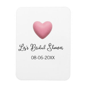 Pink heart pastel retro bridal shower date boho te magnet