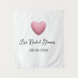 Pink heart pastel retro bridal shower date boho te tapestry