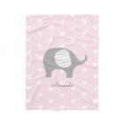 Pink Heart Pattern Elephant Baby Blanket