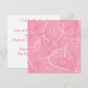 Pink heart pattern invitation