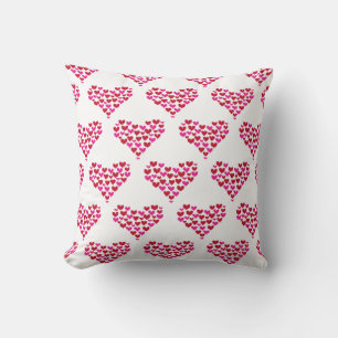 Pink Heart Pattern Love Graphic Cushion