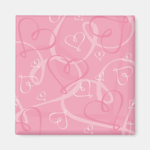 Pink heart pattern magnet
