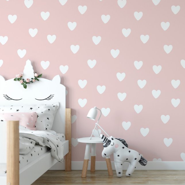 Pink Heart Pattern Nursery Wallpaper (Creator Uploaded)