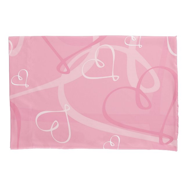 Pink heart pattern pillowcase (Front)