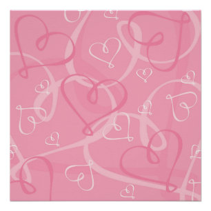 Pink heart pattern poster