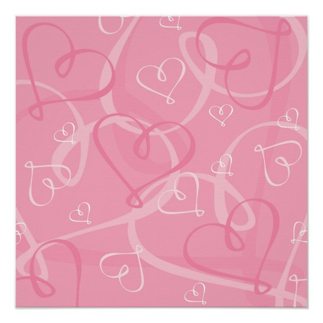 Pink heart pattern poster (Front)