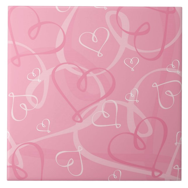 Pink heart pattern tile (Front)
