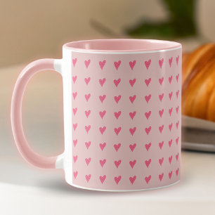 Pink Heart Pattern Valentine's Day Mug