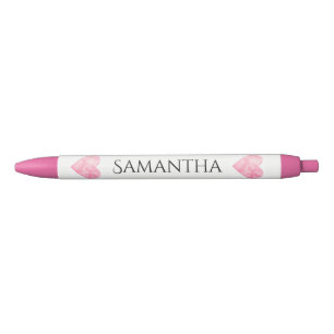 Pink Heart Pen, Customised Black Ink Pen