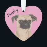 Pink Heart Personalised Brussels Griffon Dog Ornament<br><div class="desc">I am in love with this beautifully detailed watercolor illustration of a brussels griffon dog! Personalise these reversible ornaments and make the nice list this year! Shop the rest of my collection for the sweetest housewarming, bridal shower, teacher, mother-in-law, husband, boyfriend, secret santa, sympathy, or tough-to-shop-for gifts! To see more...</div>