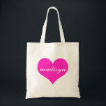 Pink Heart Personalised Budget Tote<br><div class="desc">Sweet and Personalised Totes.</div>