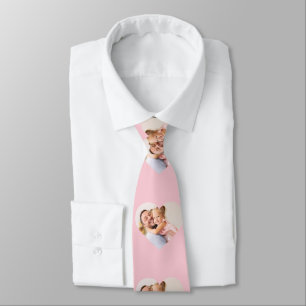 Pink Heart Personalised Family Photo Neck Tie