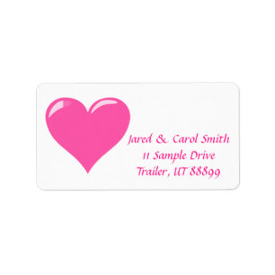 Pink Heart Personalised Mailing Labels