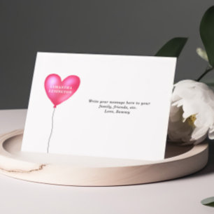 Pink Heart Personalised Note Cards