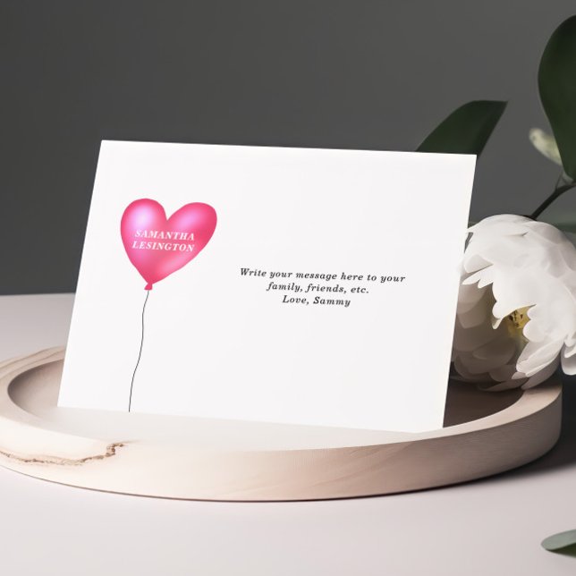 Pink Heart Personalised Note Cards (Creator Uploaded)