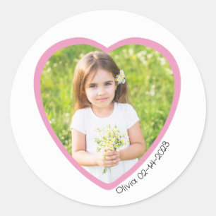 Pink Heart Photo Sticker Valentine’s Day Personal