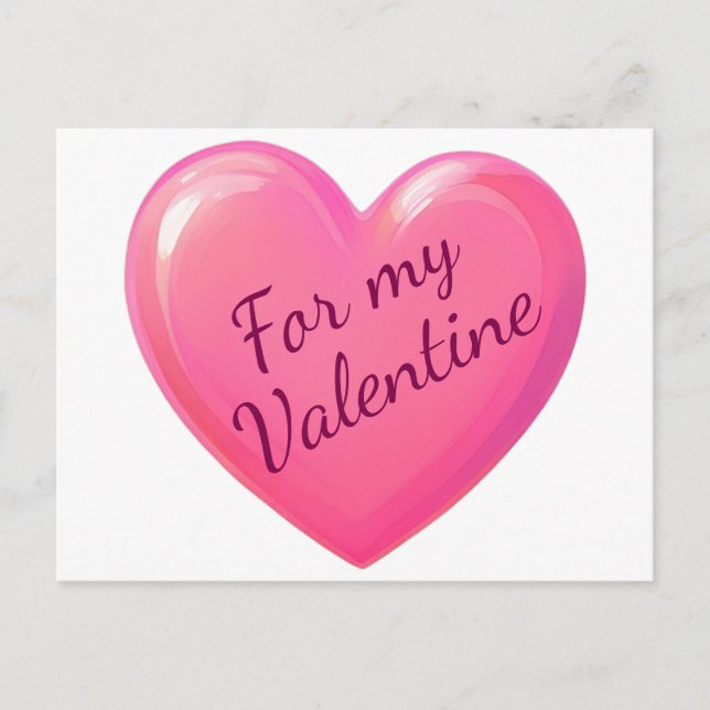 Pink Heart  Postcard (Front)