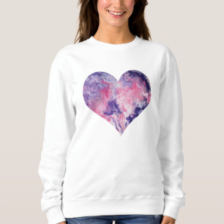 Pink heart print, gift for her- sweatshirt