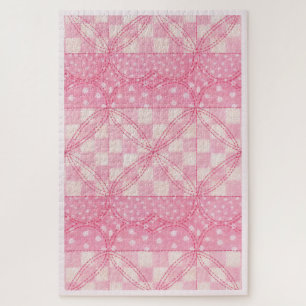 PINK HEART QUILT 20x30 Puzzle / Pink