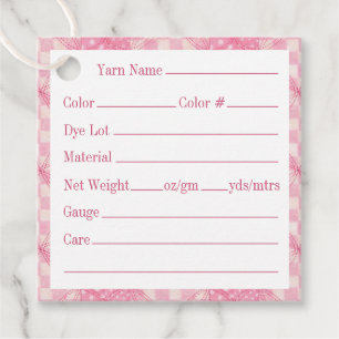 PINK HEART QUILT 2" Square Yarn Tags