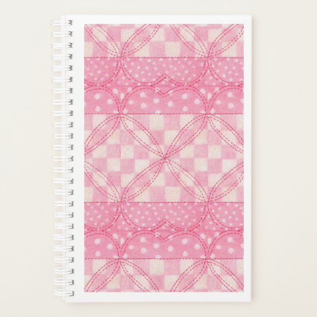 PINK HEART QUILT 5.5x8.5 Planner / Calendar (Front)