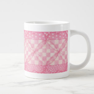 PINK HEART QUILT Big White Mug