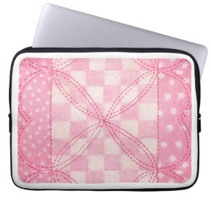 PINK HEART QUILT Laptop Sleeve