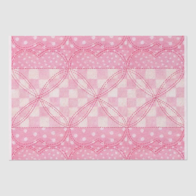 PINK HEART QUILT Tissue Paper / Pink (Front)