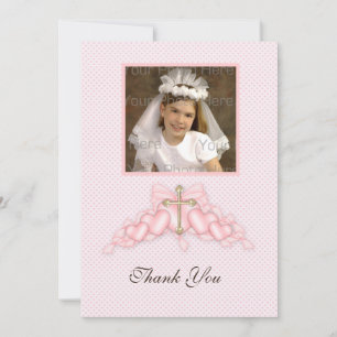 Pink Heart Religious Photo Card