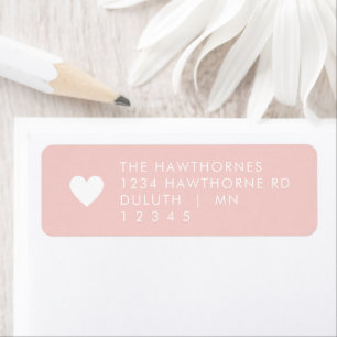 Pink Heart Return Address  Label