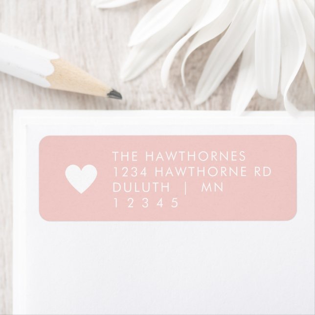 Pink Heart Return Address  Label (Insitu)